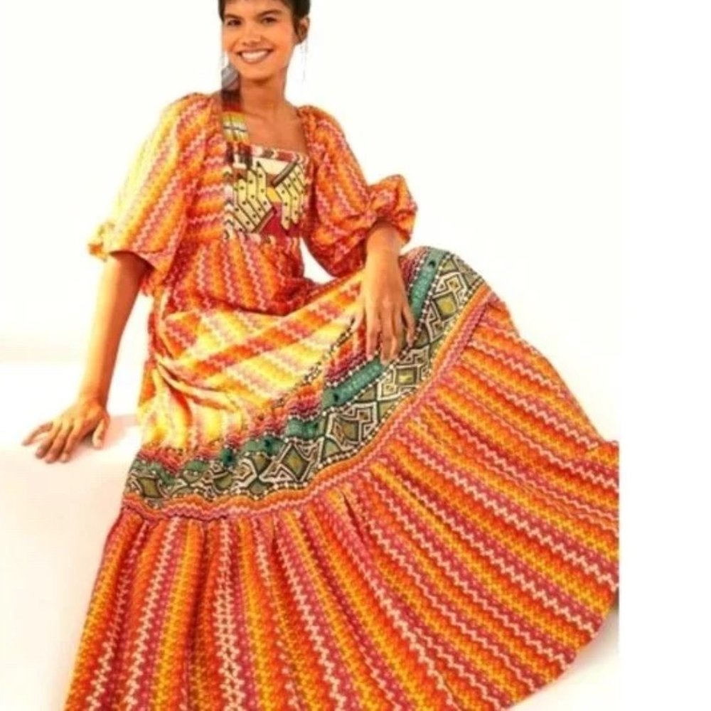 FARM Rio + Yawanawa Embroidered Banana Da Terra Maxi Dress